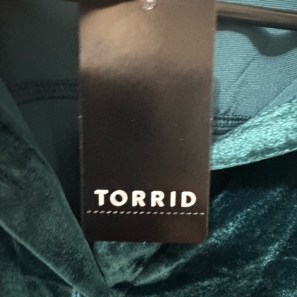 Torrid Lizzie Teal  Velvet Tunic Size 1X - Picture 5 of 7